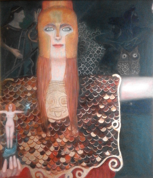 kopia Gustava Klimta "Atlas Atena"